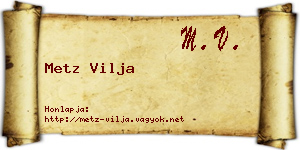 Metz Vilja névjegykártya